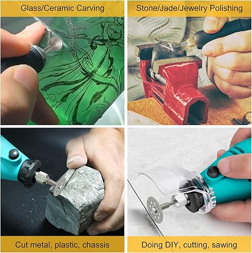 Miniatura 6 de Juego de fresas de diamante para Dremel, herramienta rotativa, muela de corte de piedra de vidrio, azulejos, joyas, grabado, grabado en roca,