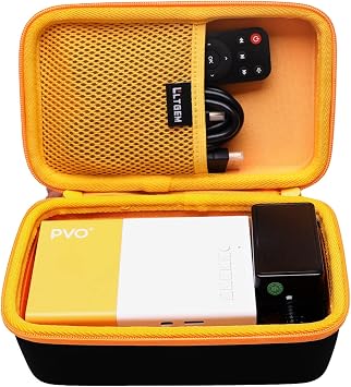 LTGEM PVO Mini Projector Hard Travel Carrying Case Interior 7.5"x4.5"x3", Case Only