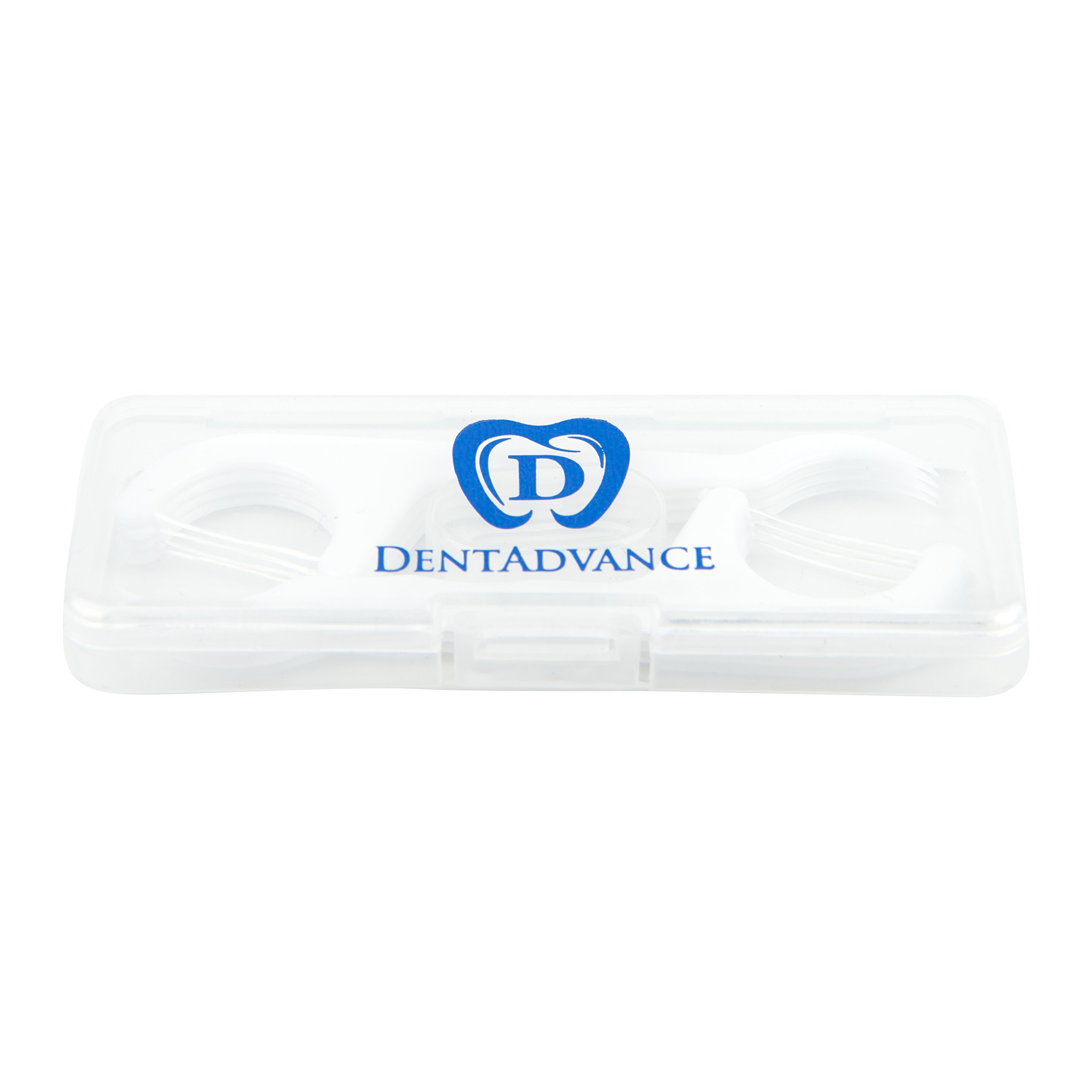 DentAdvance Palillos de hilo dental originales, en ángulo premium, dientes traseros de fácil acceso, hilo dental sin sabor, 30 unidades, con estuche de viaje