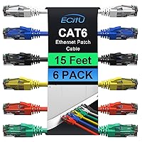 Vista 15 de Cables de conexión Cat6 de 4 pies (paquete de 6), cable Ethernet Cat 6, cable CCA de 24 AWG, red UTP, cable de Internet, compatible con PC, laptop