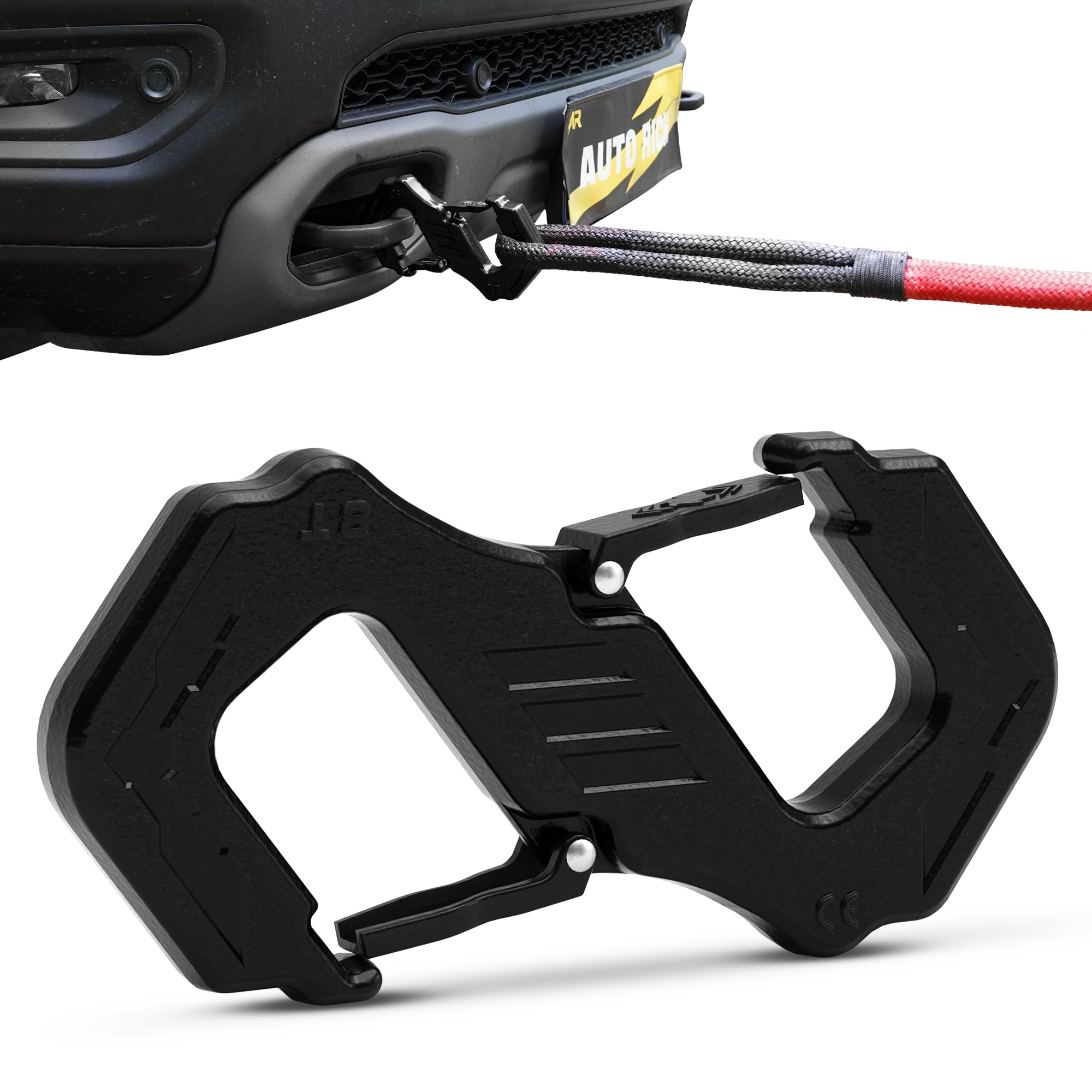 3/8" S Tow Hook, 33,000Lbs MBS Quick Winch Recovery Shackle Hook