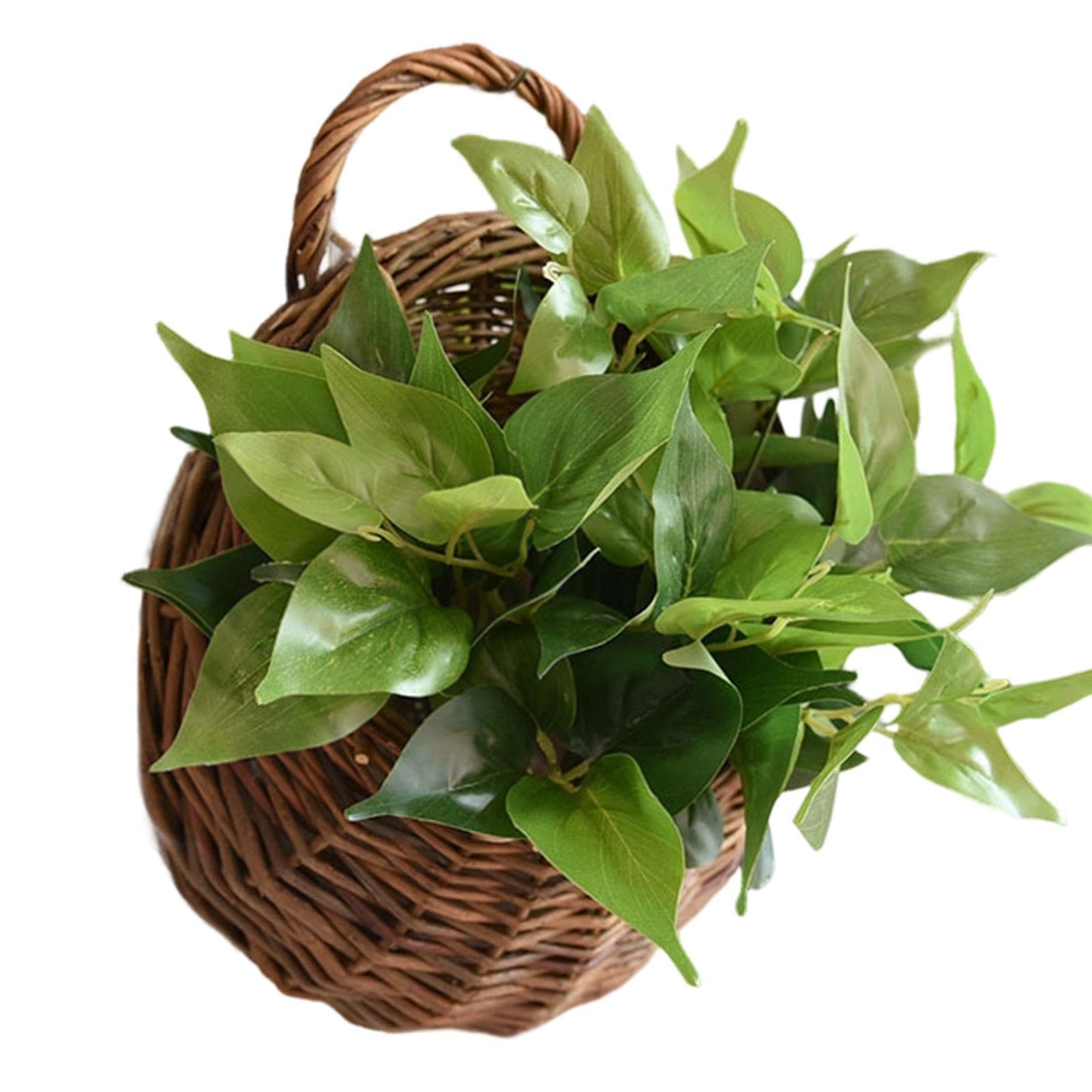 Fioriera artigianale in rattan, vaso da fiori in salice fatto a mano, vaso da 30 cm con retro , cestino da parete in fibra naturale, contenitore da appendere con stile intrecciato, supporto per