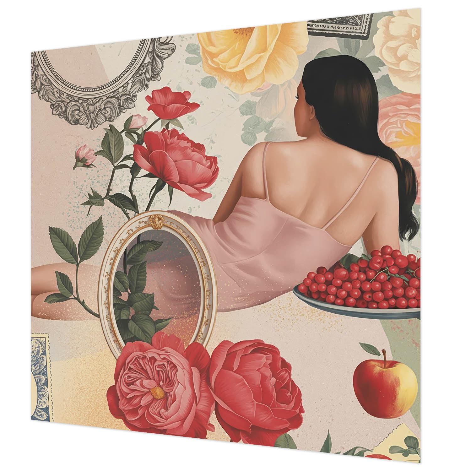 Décoration intérieure intissé Tulup 250x250 avec colle incluse papier peint fleurs
