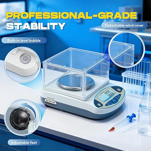 Vista 19 de CGOLDENWALL Báscula de laboratorio de precisión de 35.27 oz x 0.00 oz, balanza analítica digital, balanza de laboratorio, báscula científica de 0.00