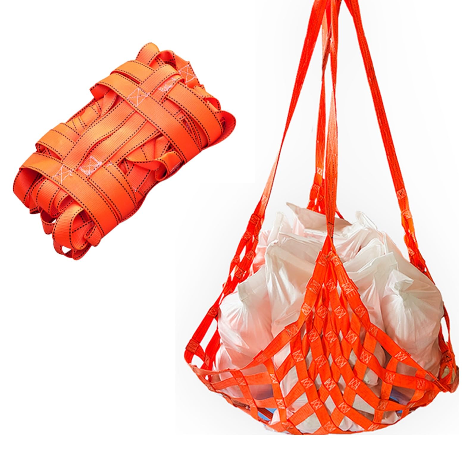 Rete portabagagli in Poliestere Resistente con Cinghie di Sollevamento Spesse, Imbracatura Piatta antistrappo per Un carico/Scarico efficiente (20 cm, 2x2 m)