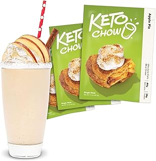 Apple Pie - Keto Meal Replacement Shake Powder - Nutritionally Complete - Low Carb - Delicious Easy Meal Substitute - Protein Rich You Choose The Fat - Single Meal - 3 Pack