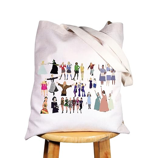 BWWKTOP Broadway Musical Character Broadway Musical Tote Bag Musical Theatre Fans Gift Broadway Musical Cosmetic Makeup Bag (Character TG White)