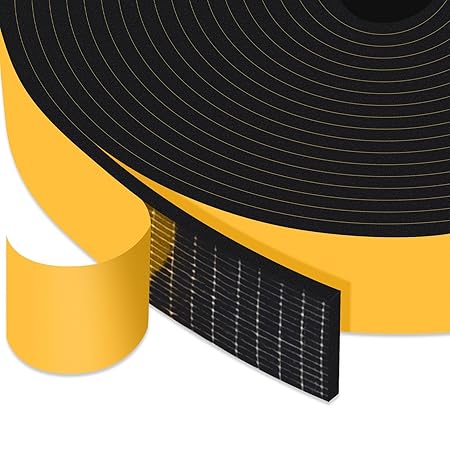 Trisiki Door Weather Stripping, Foam Seal Tape, Weather Stripping for Windows, Sliding Door, SoundProof Weatherproof, Self Adhesive Weatherstrip, AC Seal Strip, 16.5Ft x 2 Rolls, Total 33Ft