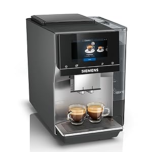 SIEMENS - Cafetera superautomática, EQ700, iSelect Display, coffeeWorld, con preparación en frío y preparación lenta, espumador de leche, Home Connect, gris, TP715R01