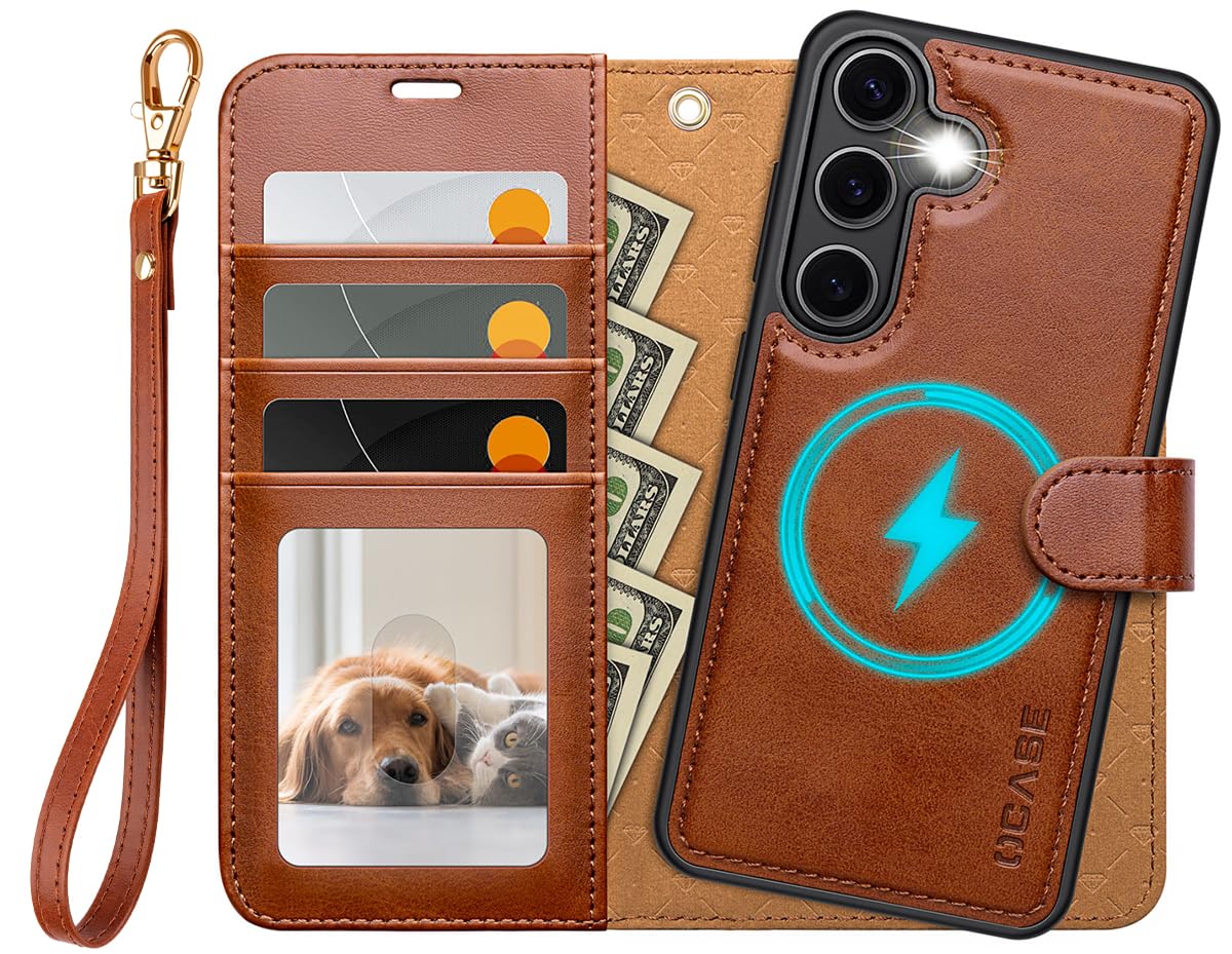 OCASE for Samsung Galaxy S25 Detachable Wallet Case with Card Holder, [2 in 1] PU Leather Flip Folio Case with RFID Blocking Stand Wrist Strap