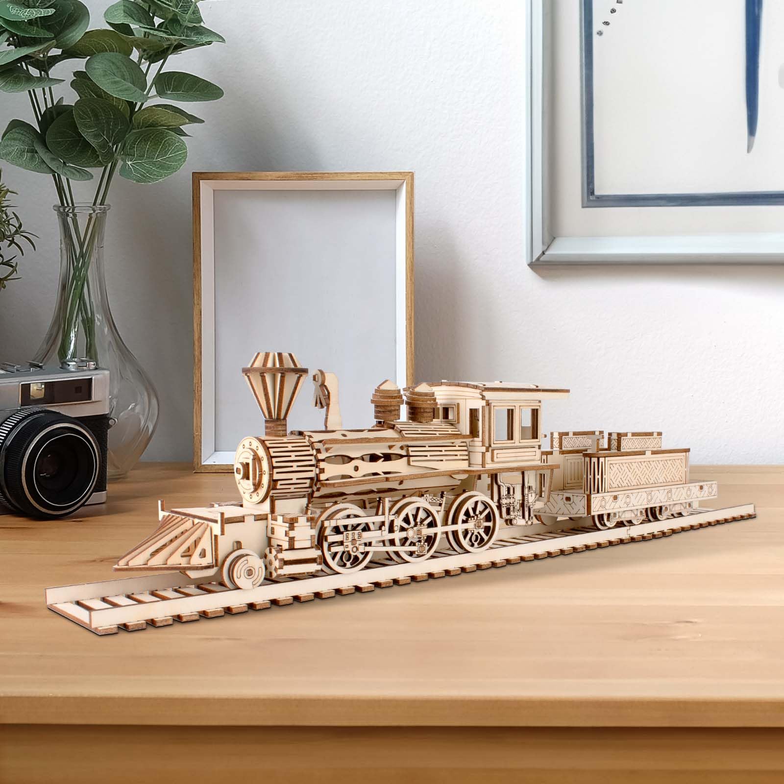 Comfoyar Puzzle 3D Treno Vapore, DIY Costruzioni Legno, Modellismo Costruire Adulti, Kit Fai Da Te Creativo Modellini, Decorazioni Casa e Regali Natale San Compleanno Valentino per Uomo
