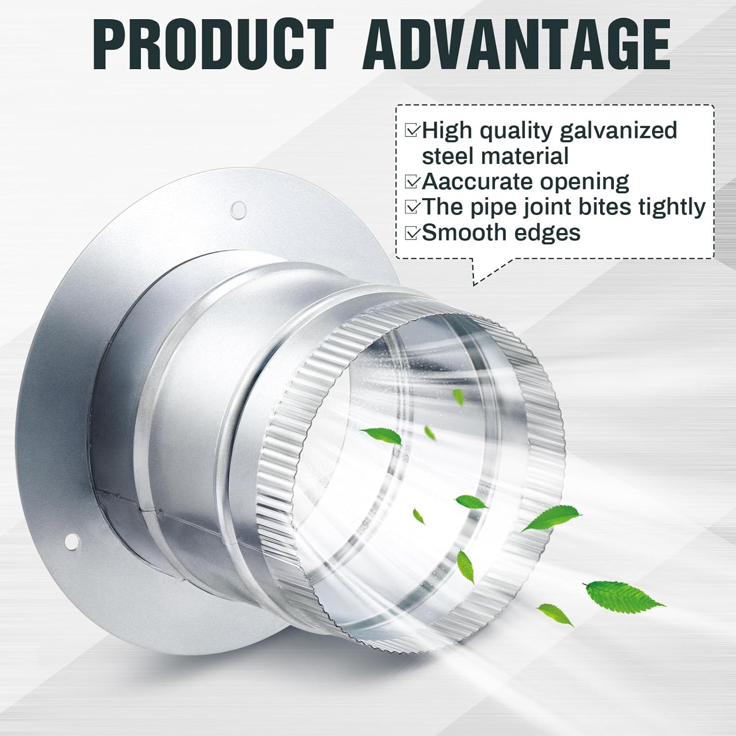 Hicarer Galvanized Steel Metal Duct Connector Round Ducting Take off Collar Pipe Reducer Air Duct Adapter Connector for Grow Tent Bathroom Kitchen Ventilation Systems(1 Pcs,6 Inch)