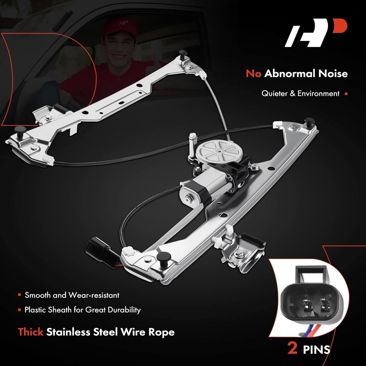 A-Premium Power Window Regulator with Motor Compatible with Chevrolet HHR 2006-2011 Wagon Front Left Driver Side