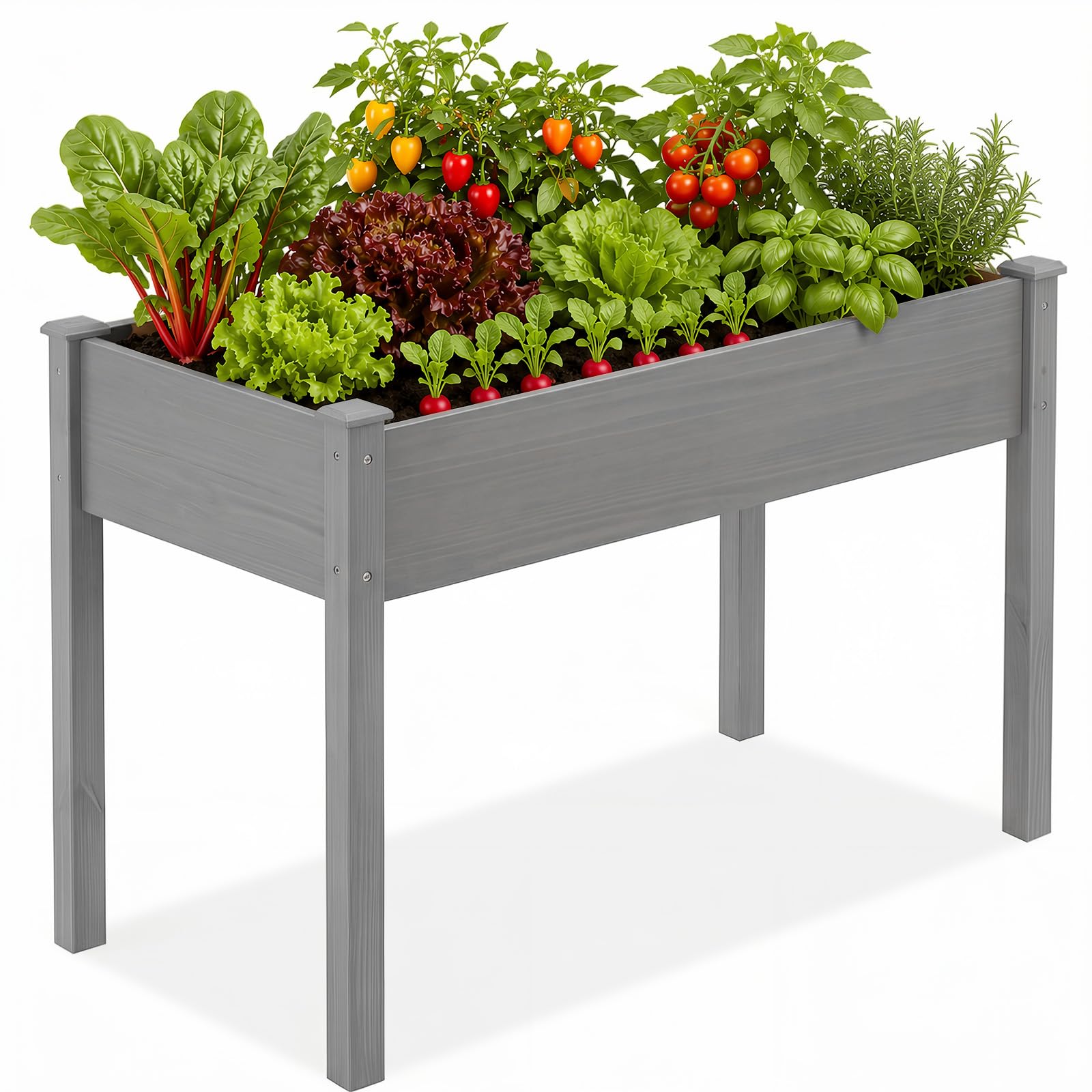 DUMOS 48x24x30 Inch Raised Garden Bed, Elevated Wood Planter Box with Legs
