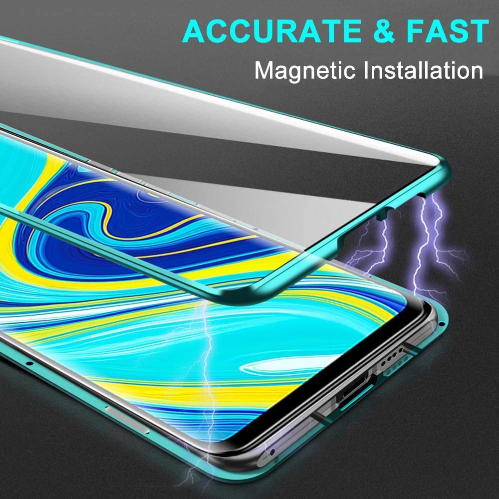 Coque 360 Magnétique Verre Trempé Pour Redmi 10A/9/9C/Note 9 Pro/9S - Neuf
