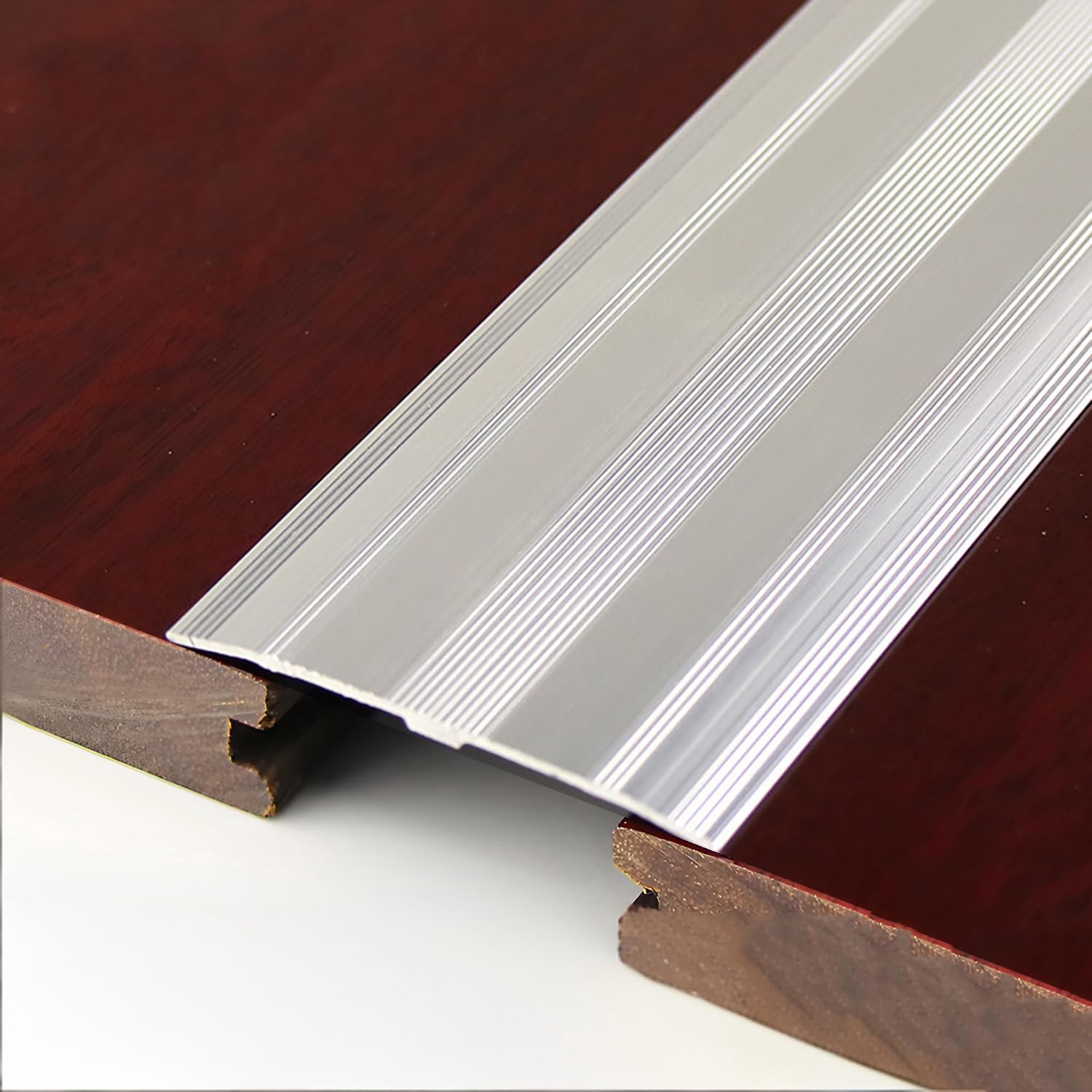 Srebrny 6 x 115 cm antypoślizgowy aluminiowy próg do drzwi 6 cm szerokości listwy przejściowej do drewna na płytkach i płytkach na podłodze laminowanej