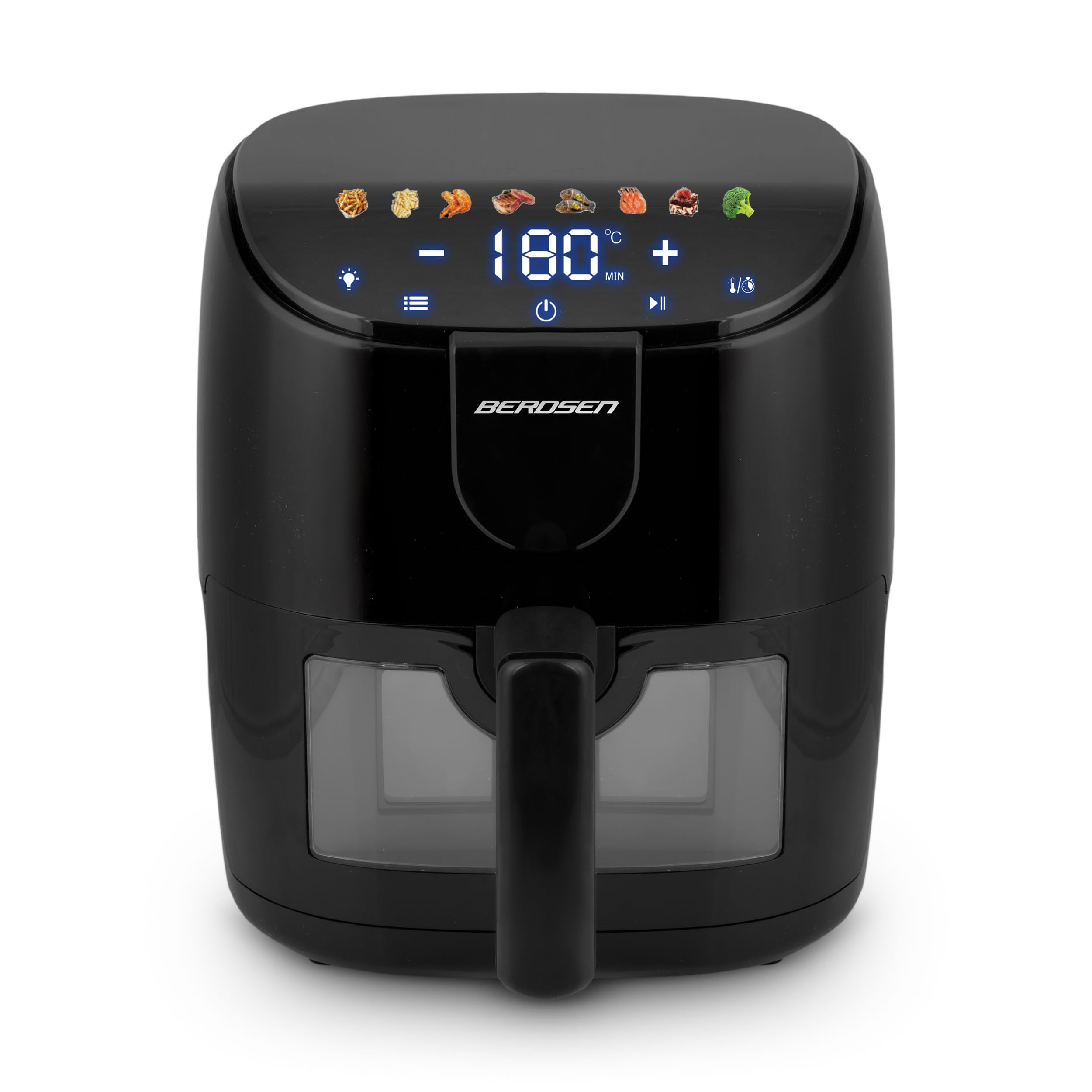 Berdsen Freidora de aire caliente 4L – Airfryer con ventana y pantalla táctil – 1500 W – 8 programas – apta para lavavajillas