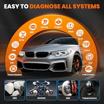 ANCEL FX6100 Bidirectional Scan Tool, Full System OBD2 Diagnostic Scanner with 15+ Reset, Brake-pad/Battery/ABS/TPMS/Steering Angle/Injector Coding, CAN FD & FCA AutoAuth, Lifetime Free Updates