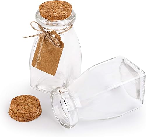 Miniatura 9 de yarlung Paquete de 30 tarros de cristal con tapas de corcho para regalo del Día de la Madre, juego de tarros pequeños transparentes de 4 onzas para