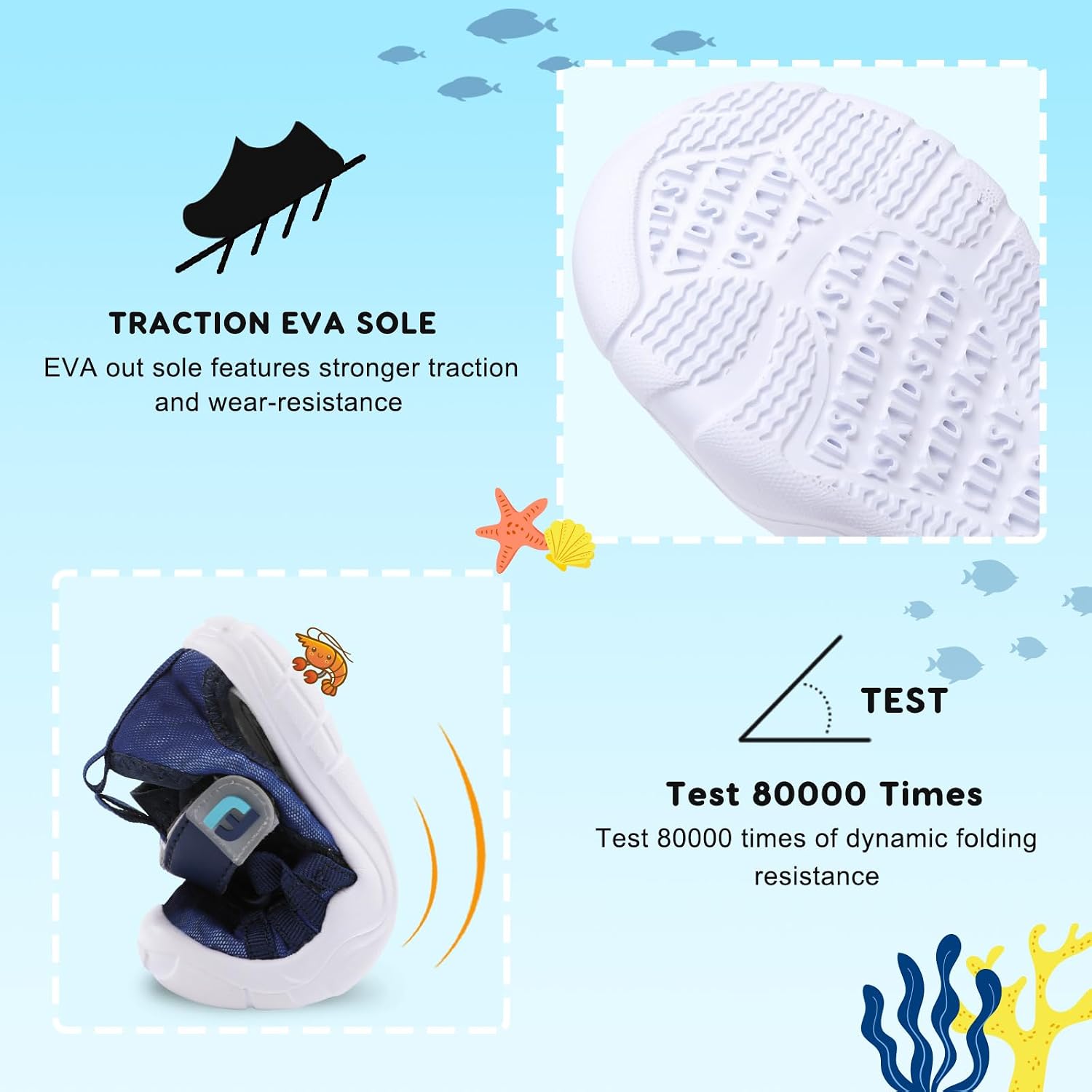 JOINFREE Toddler Boys Girls Water Shoes Breathable Qucik Dry Sport Beach Sandals Lightweight Barefoot Flexible image 5
