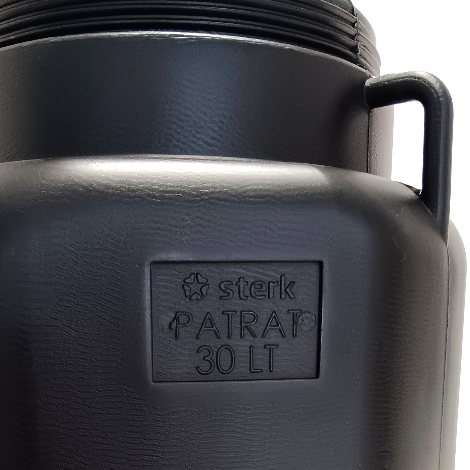 Fût carré de 30 l - Noir - À col large - Convient à un usage alimentaire - Pour le camping
