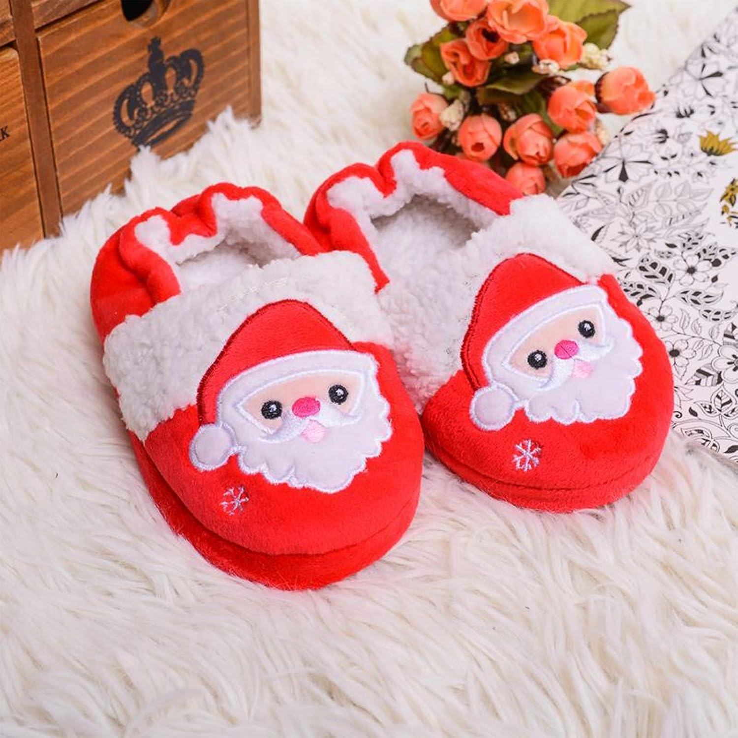 eccbox Toddler Boys Girls Cute Slippers Unicorn Fluffy Fuzzy Winter Warm Slippers Cartoon Animal Plush Indoor House Slip-on Shoes - Image 3