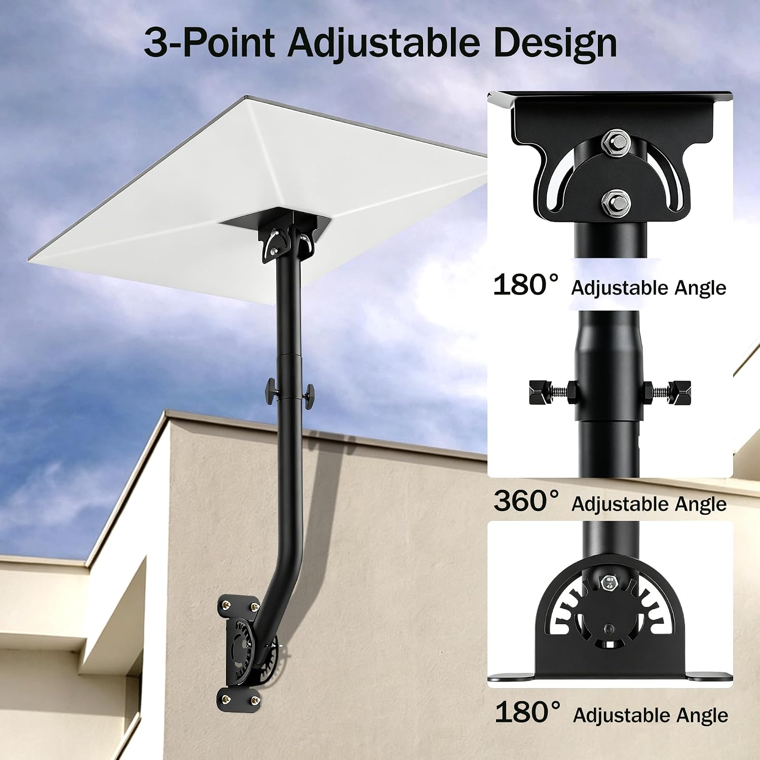 Starlink Roof Mount for 4/4x ,360° Adjustable Heavy Duty Bracket Kit