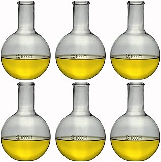 TN LAB Flat Bottom Boiling Flask 1000ml 1L 6-Pack