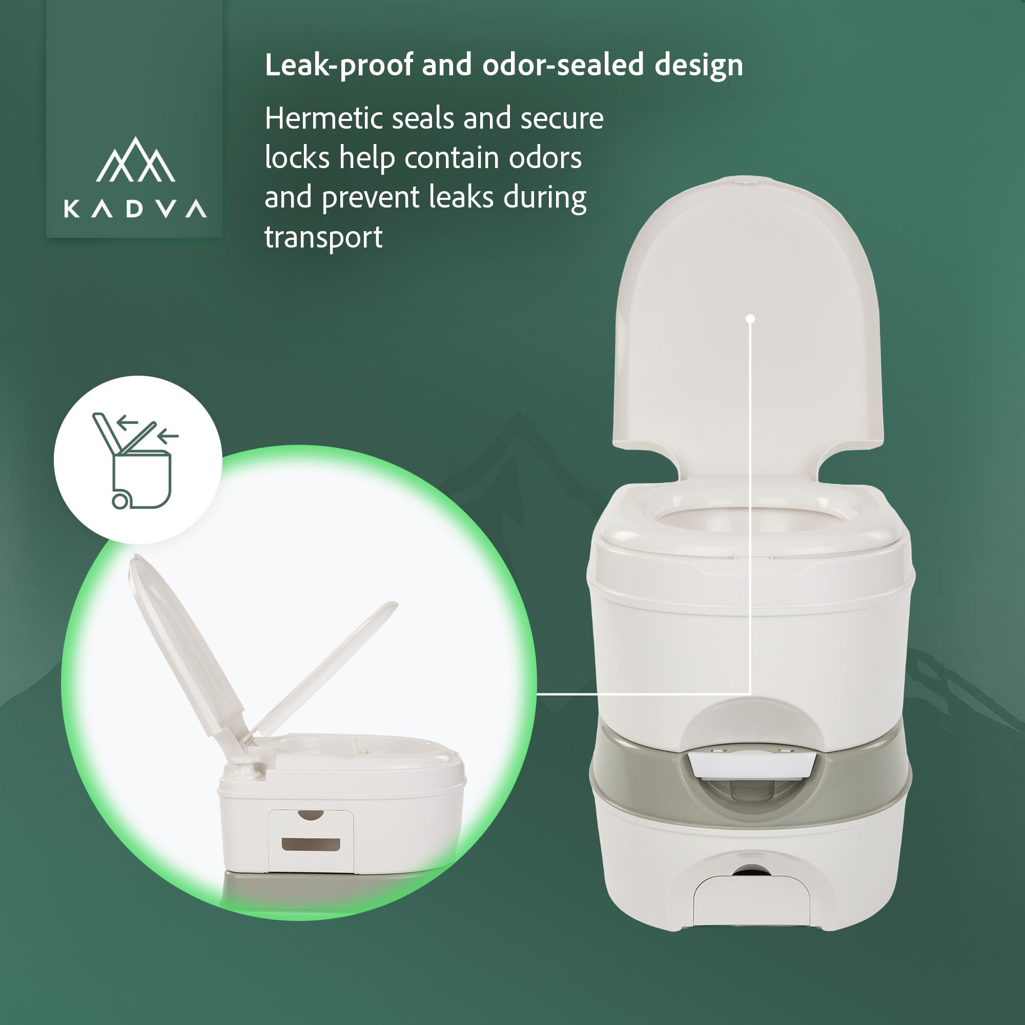 KADVA Throno PRO Campingtoilette 24 L mobile Reisetoilette Grau