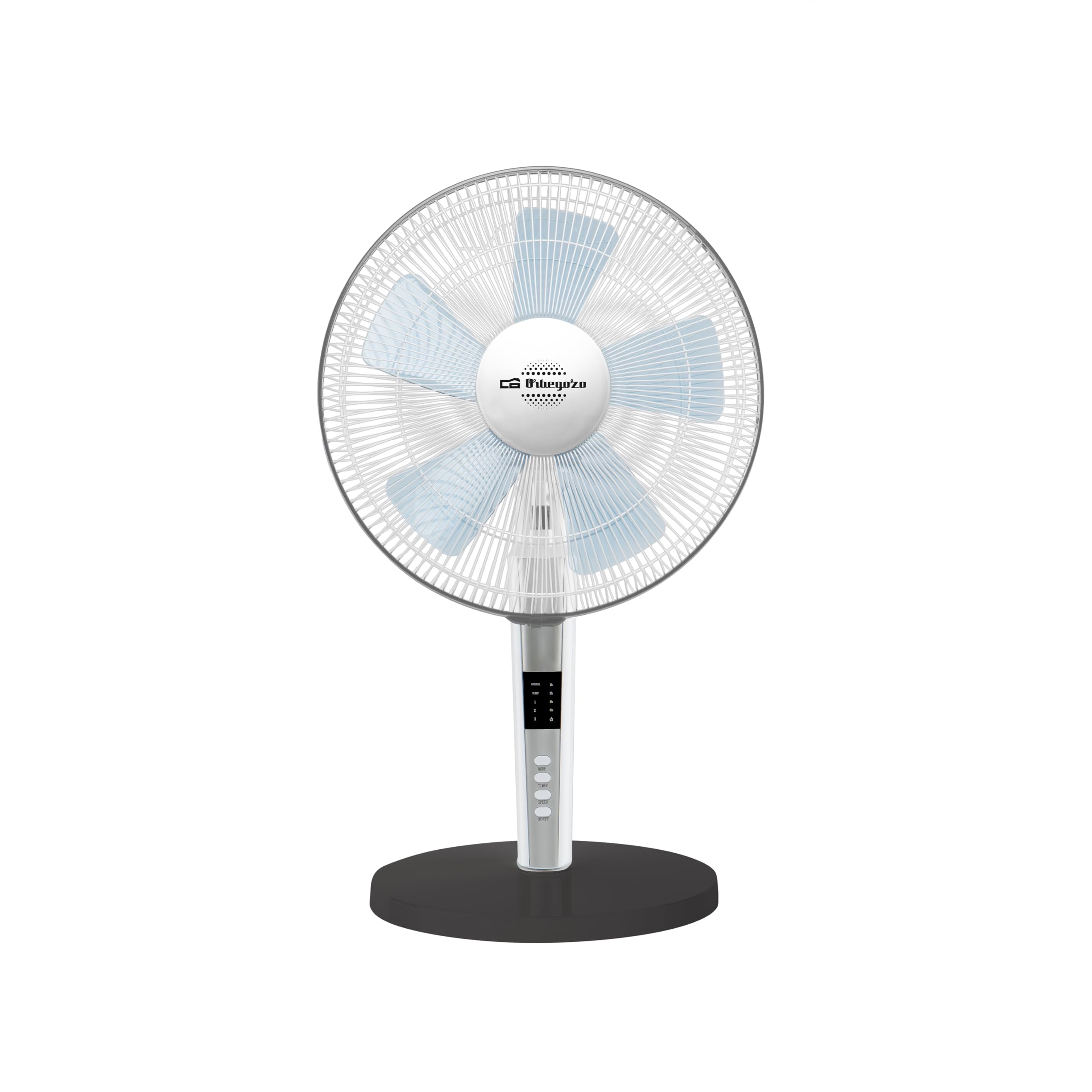 Orbegozo SF 2140 Ventilador 2 en 1 pie y sobremesa 40 cm 60W mando a distancia 3 velocidades 3 modos Normal Nature Sleep oscilante 5 aspas temporizador 15h altura 158 cm silver