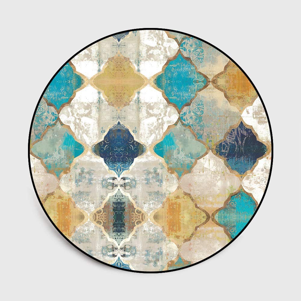 Tapis Salon Ronde 3D Fleur 100x100cm Yuxin Zhaochen
