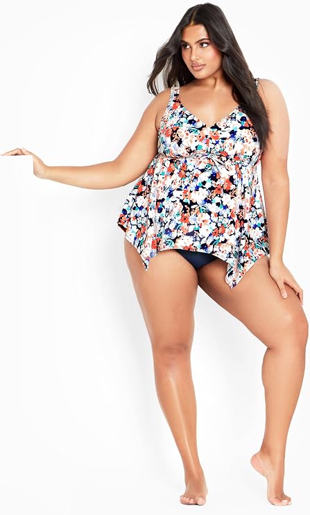Avenue Women's Sharkbite Print Tankini Top