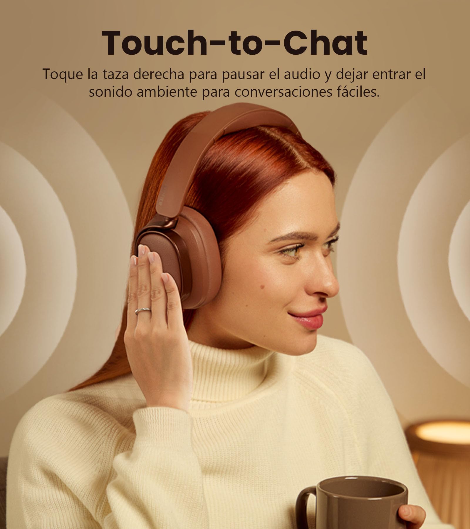 Edifier ES850NB Auriculares Inalámbricos con Cancelación de Ruido, LDAC, Audio Alta Resolución, Bluetooth 5.4, Multipunto, Control Táctil, hasta 92H Reproducción - marrón