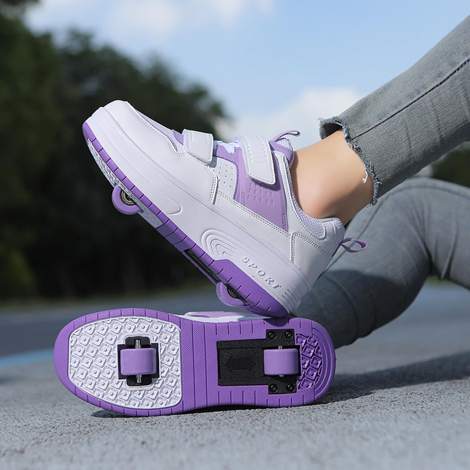 Buty na kółkach, dziecięce buty na kółkach, buty z podwójnymi kółkami, wysuwane wrotki dziecięce, buty na kółkach z 2 kołami