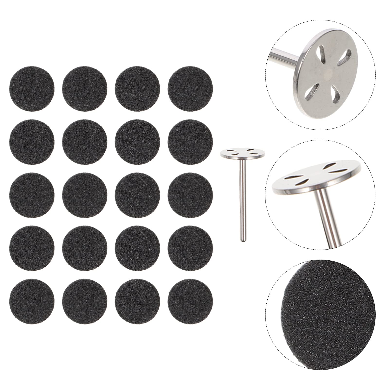 LALAFINA 4sets Dischi Abrasivi Per Manicure Accessori Elettrici Per Rimozione Cuticole e Esfoliazione Della Morta Adesivi Per Unghie Vetrata Inclusi Dischi e Mandrino Per Finitura