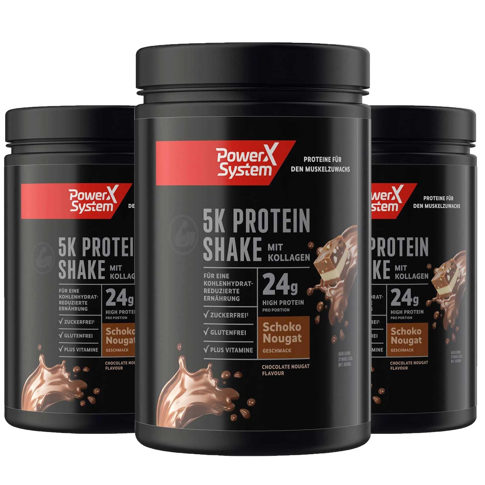 Power System 5K Protein Shake Schoko-Nougat Mehrkomponenten 3 x 360g
