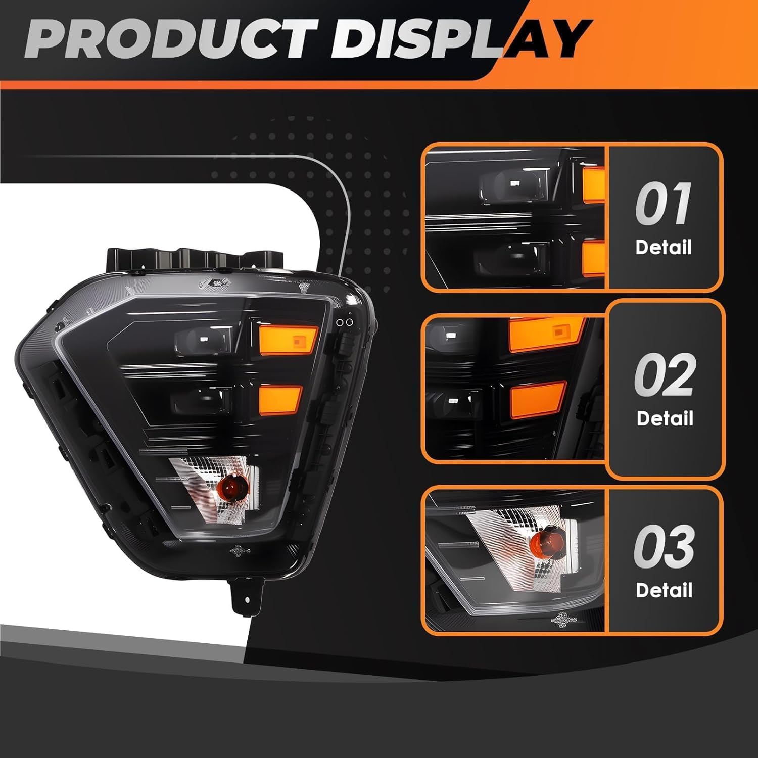 Driver Side Headlight Assembly Compatible with Kona SE SEL Preferred Limited Electric N Line Ultimate Sport Essential 2024-2025 Headlamp Left W/Halogen Turn Light 92101-BE020