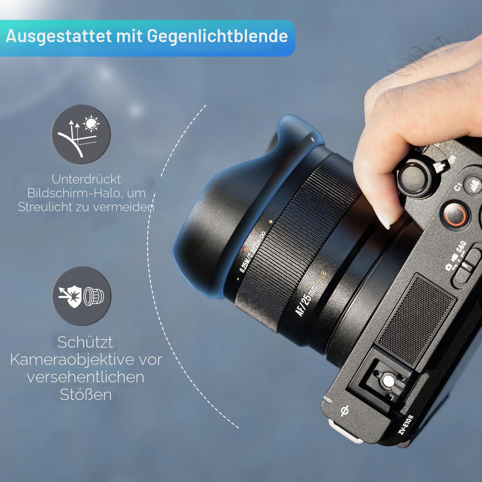 7artisans AF 25mm F1,8 APS-C E-Objektiv, 180g, große Blende, Autofokusobjektiv mit Gesichts-/Augenerkennung, kompatibel mit Sony E Mount A6000/A5000/A3000/A6700