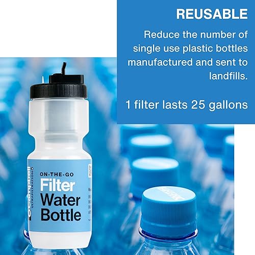 Miniatura 4 de Campbell Ultrafiltration+ - Botella de filtro de agua, 16 onzas líquidas, purificación sobre la marcha, reutilizable, sin BPA, apta para