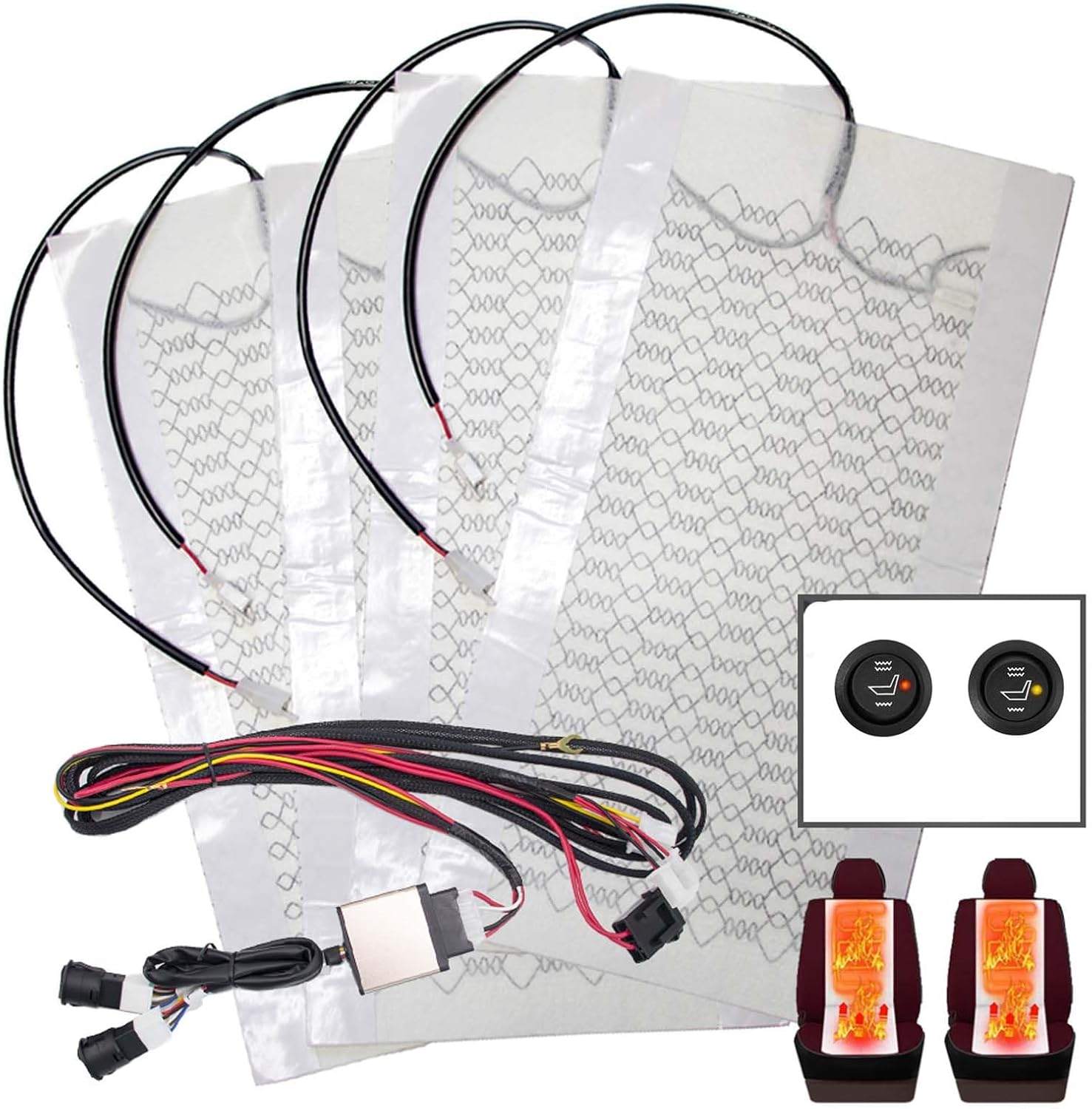 vokoroad Universal Seat Cover Accessories Kit for Full Back and Seat, Universal Seat Accessories Kit for All Kinds of Vehicle, Car, Pickup Trucks, SUVs, RVs and Trucks