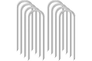 12 Inch U-Type Galvanized Steel Trampoline Tie Downs, Heavy-Duty Anchor Kit