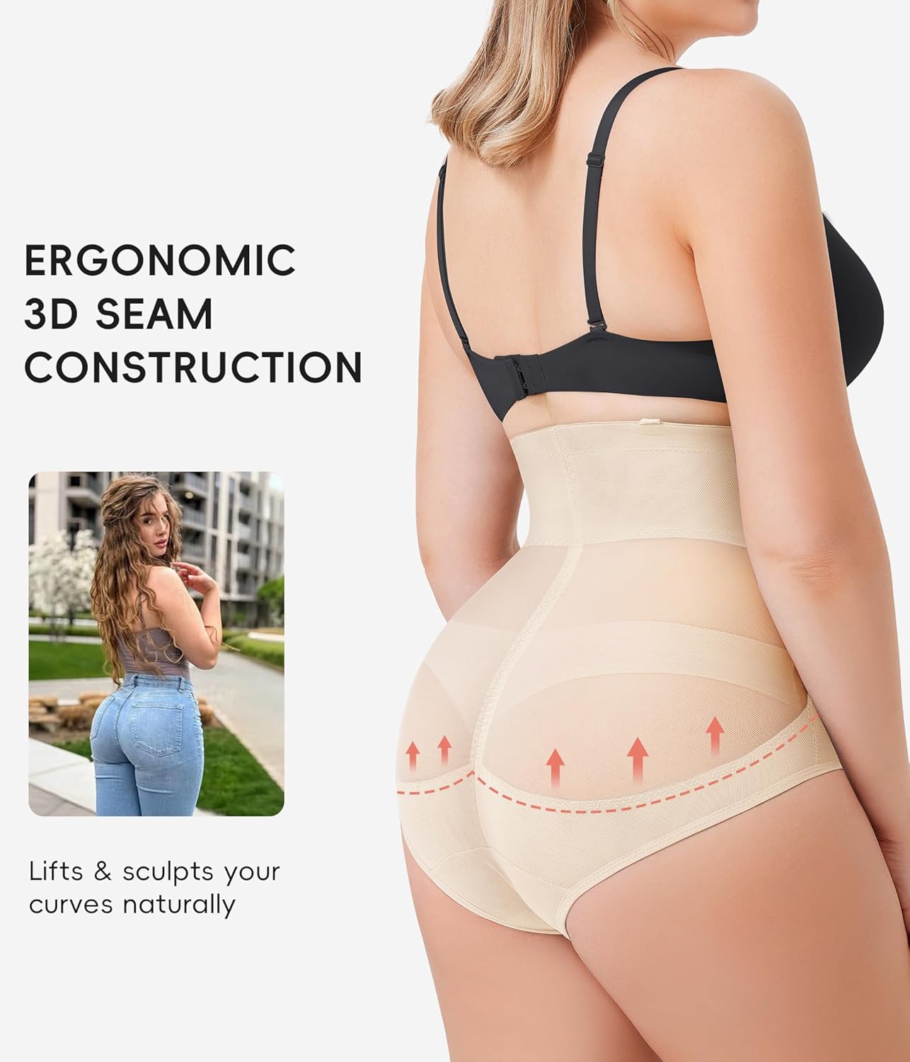 REYEOGO Tummy Control Shapewear for Women - Faja Body Shaper High Waist Butt Lifting Shapewear Panties - Image 5