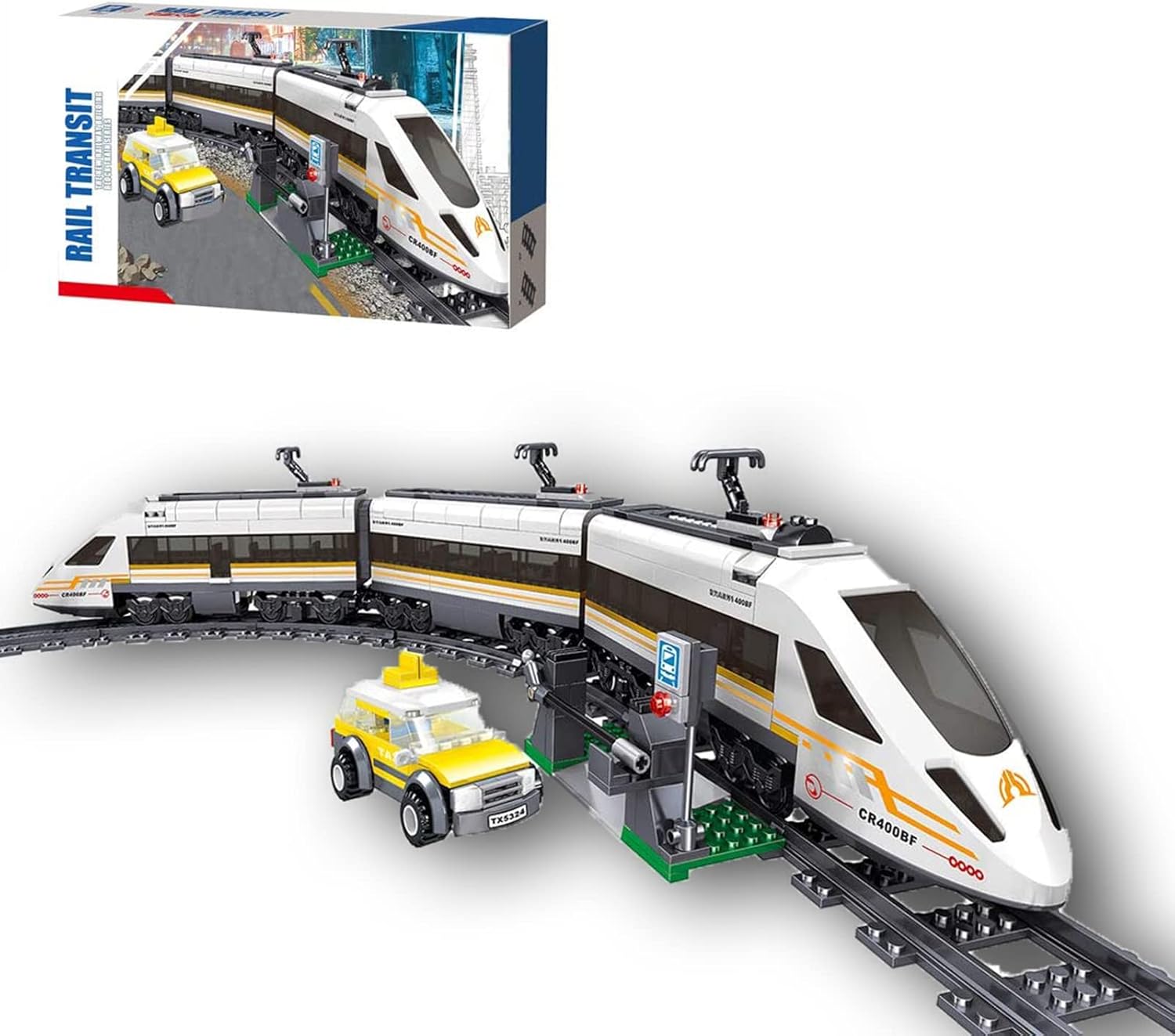 Modelo de Bloques de Construcción de Tecnología, Modelo de Ladrillos Moc Juguete para Regalo, Tren Bala de Ciudad de 641 Piezas para Niños Adultos, Compatible con LG