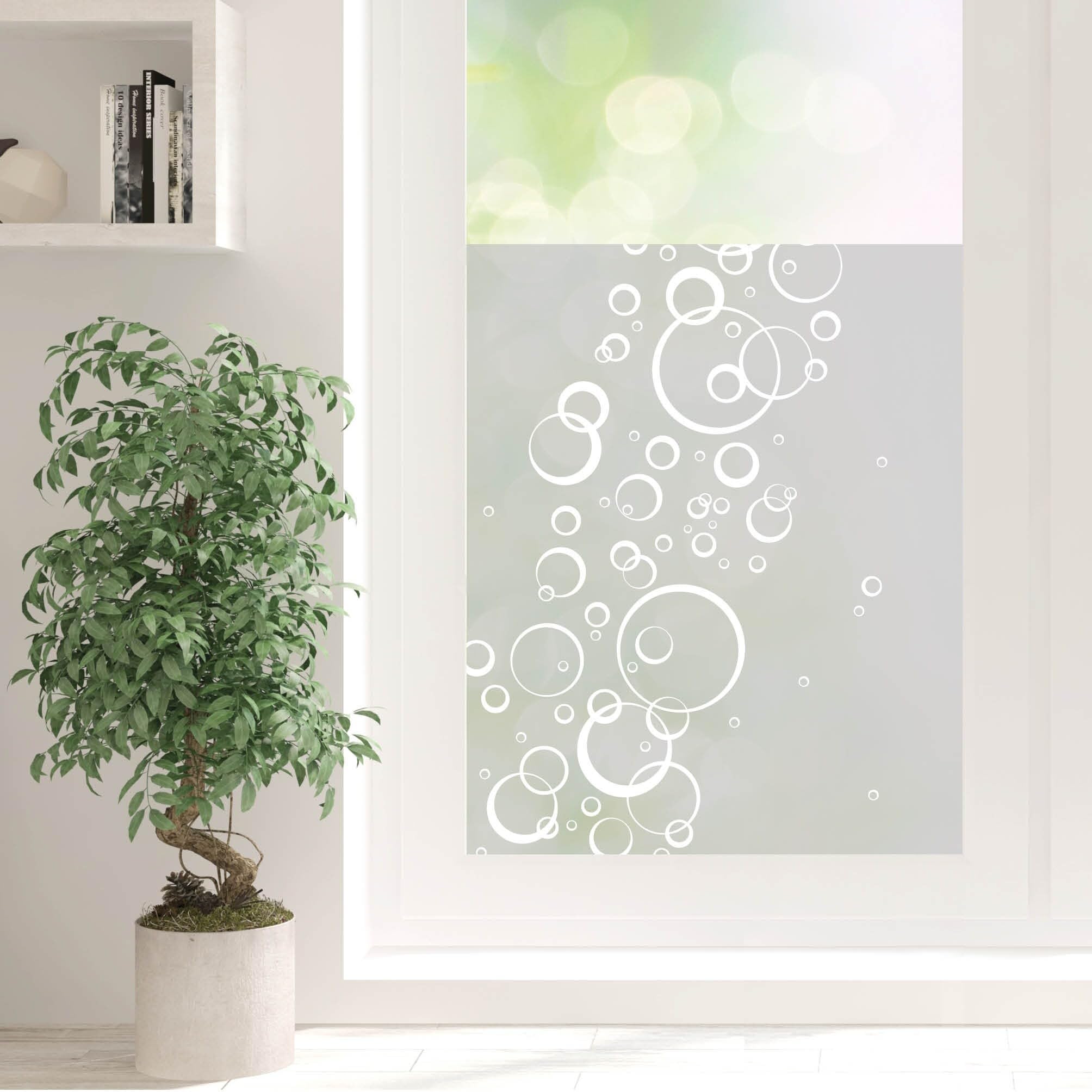 Sichtschutzfolie Blasen Blubberblasen Fensterfolie Fensterdeko Milchglasfolie, 180 cm hoch, 65 cm breit