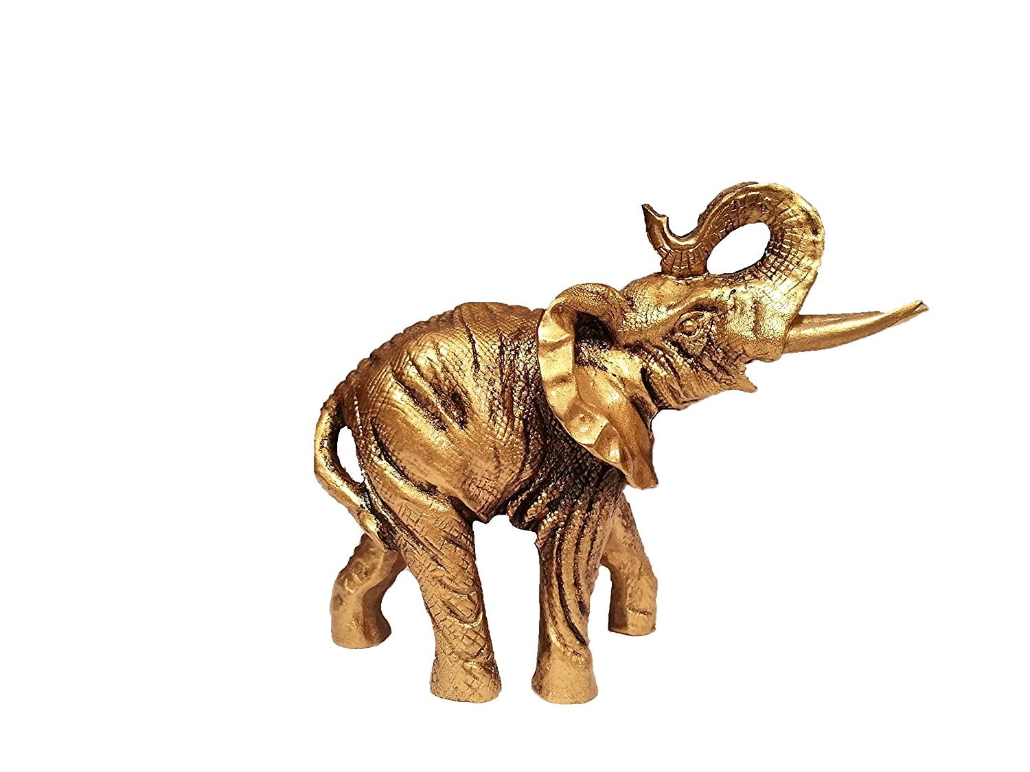 Chinese Feng Shui Elephant Figurine Gold Resin Elephants