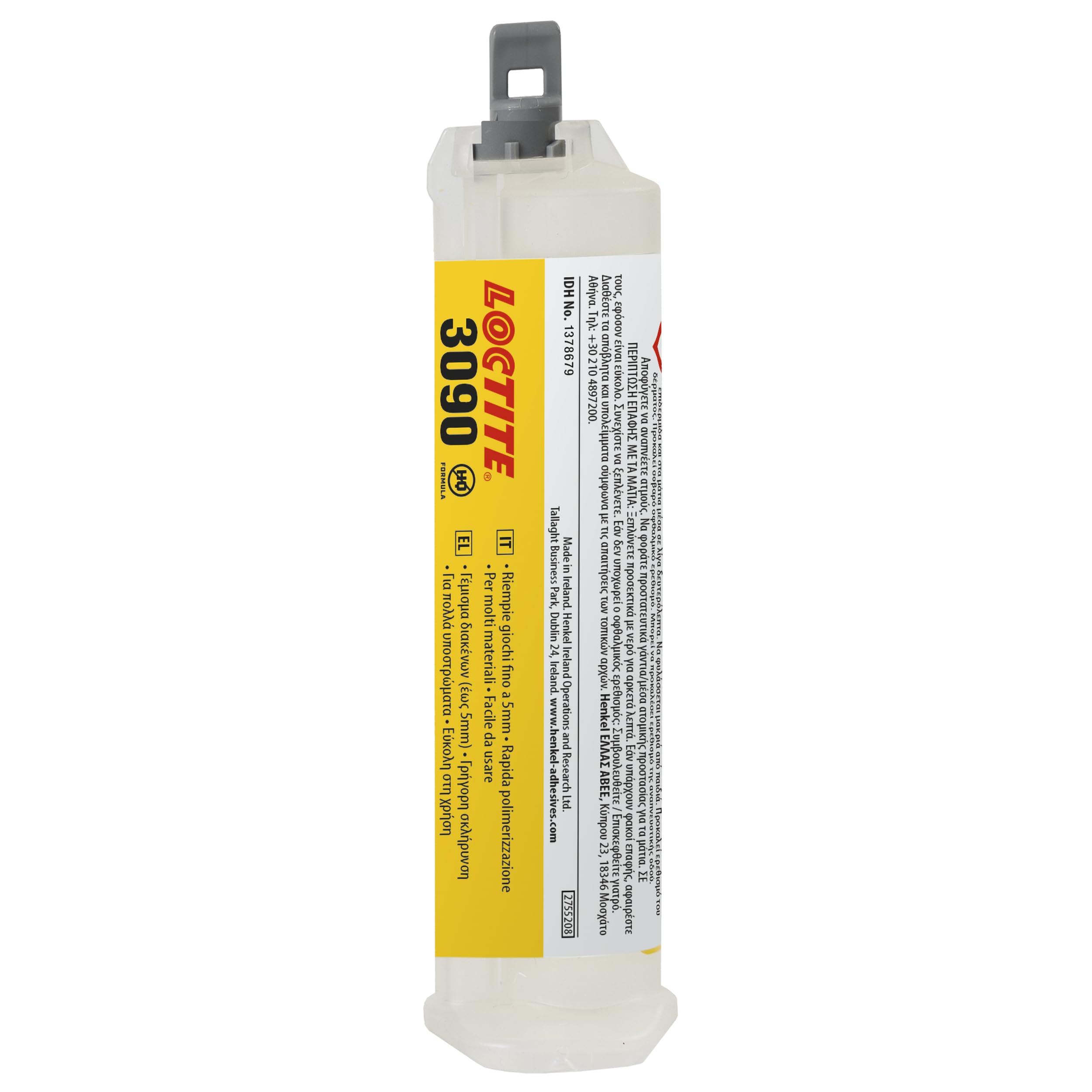 LOCTITE 3090, Adesivo istantaneo multiuso, Adesivo bicomponente professionale con elevata capacità riempitiva per incollaggi/riparazioni veloci, 1 siringa da 11g