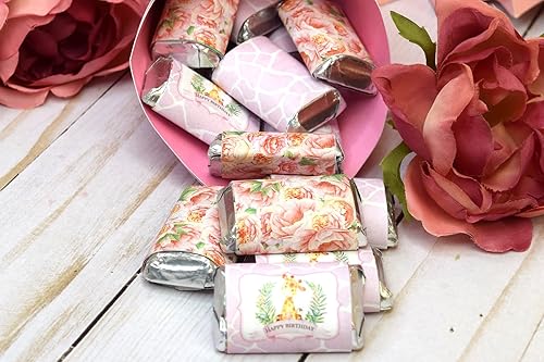 Miniatura 4 de AmandaCreation - Envoltura de calcomanías para niños, 45 etiquetas envolventes envolventes envolventes de 1.4 x 2.6 pulgadas de acuarela y jirafa