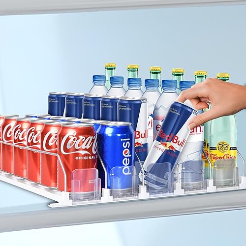 Organizador de bebidas para refrigerador, organizador de nevera, dispensador de bebidas autoempujable, dispensador de bebidas para refrigerador con
