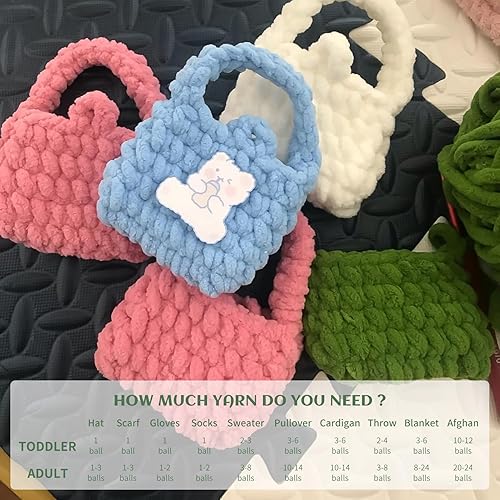 Miniatura 6 de Paquete de 3 hilos gruesos de felpilla de felpa de 3.53 onzas (49.2 yardas), hilo de terciopelo esponjoso para tejer y hacer ganchillo, hilos de