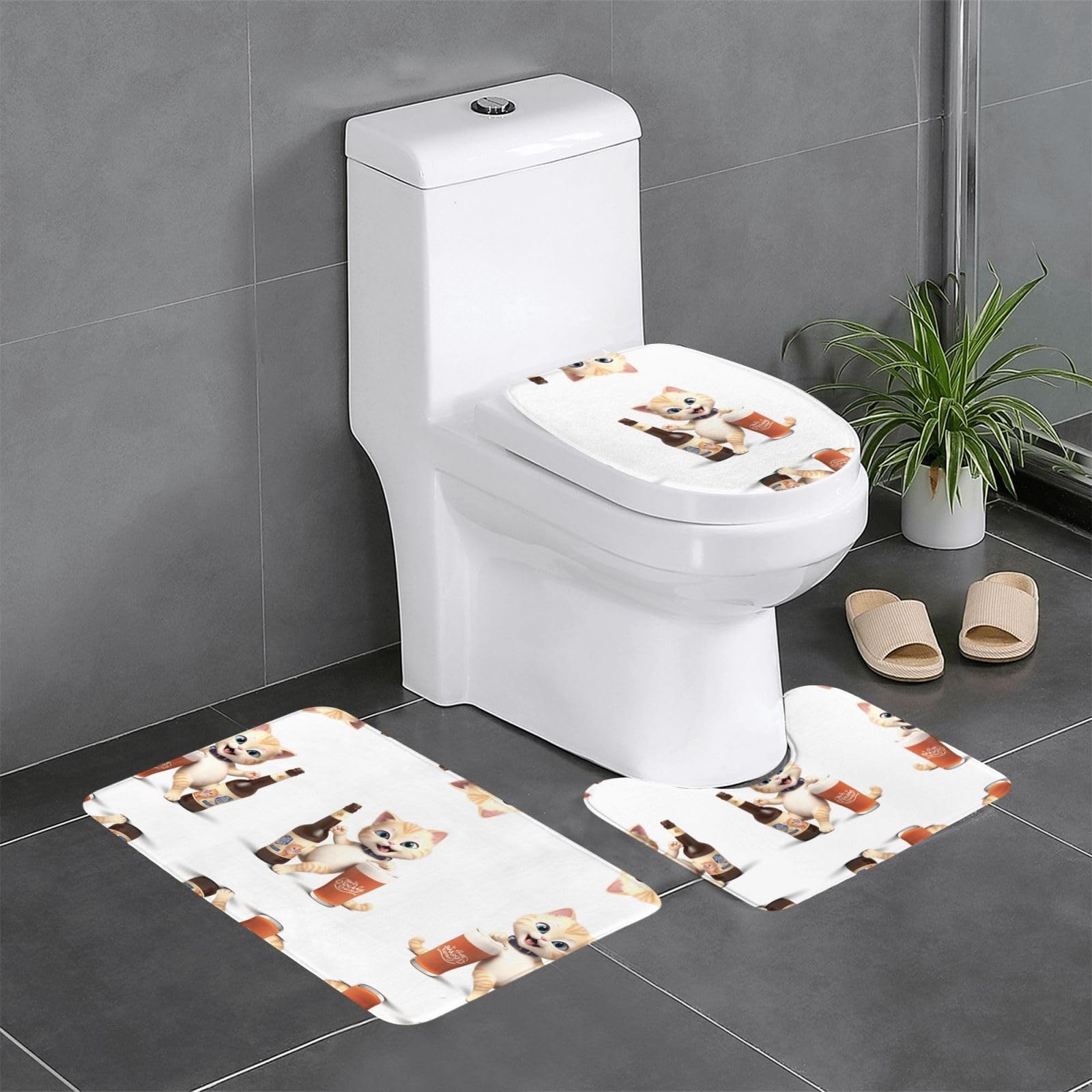 Tapis de salle de bain antidérapants pour sol glissant ensemble 3 pièces WHJDPP